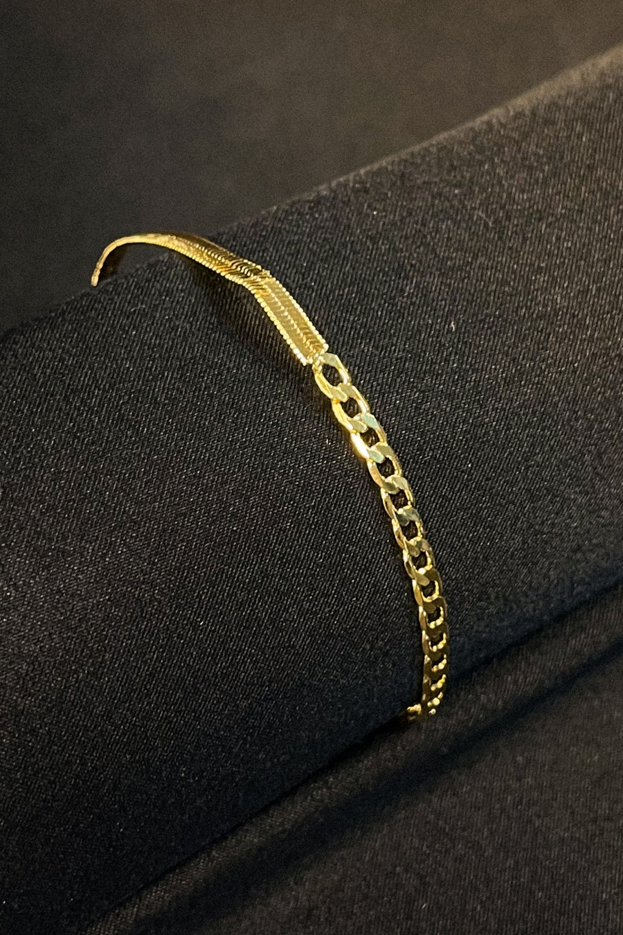 Pulseira Meia Fita Meia Corrente