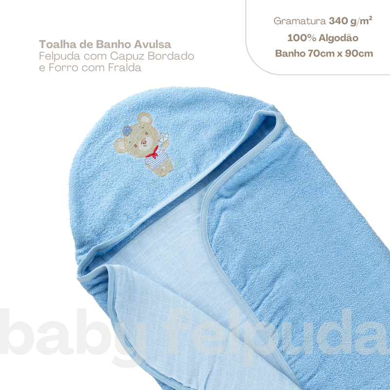 Toalha Para Bebes Com Fralda e Capuz