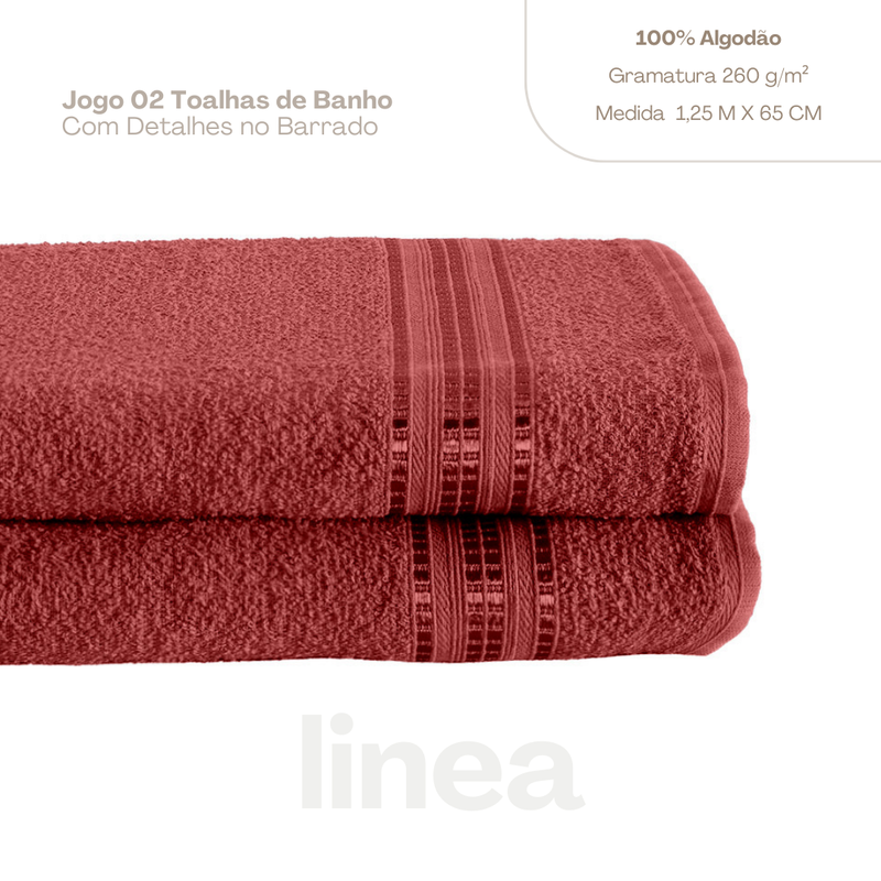 Kit 02 toalhas de banho linea