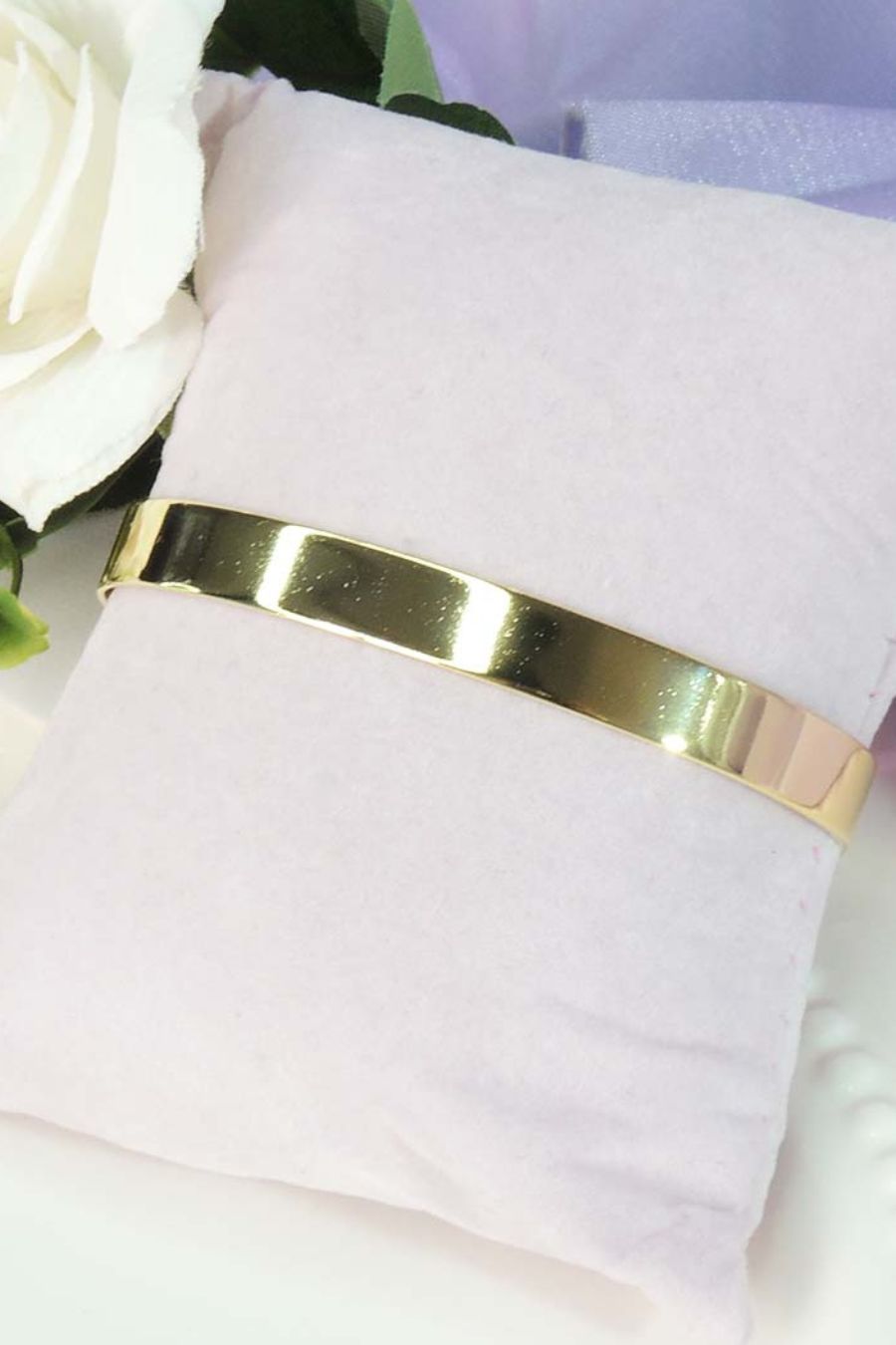 Bracelete Liso Largo Banhado em Ouro 18k (PL0060)
