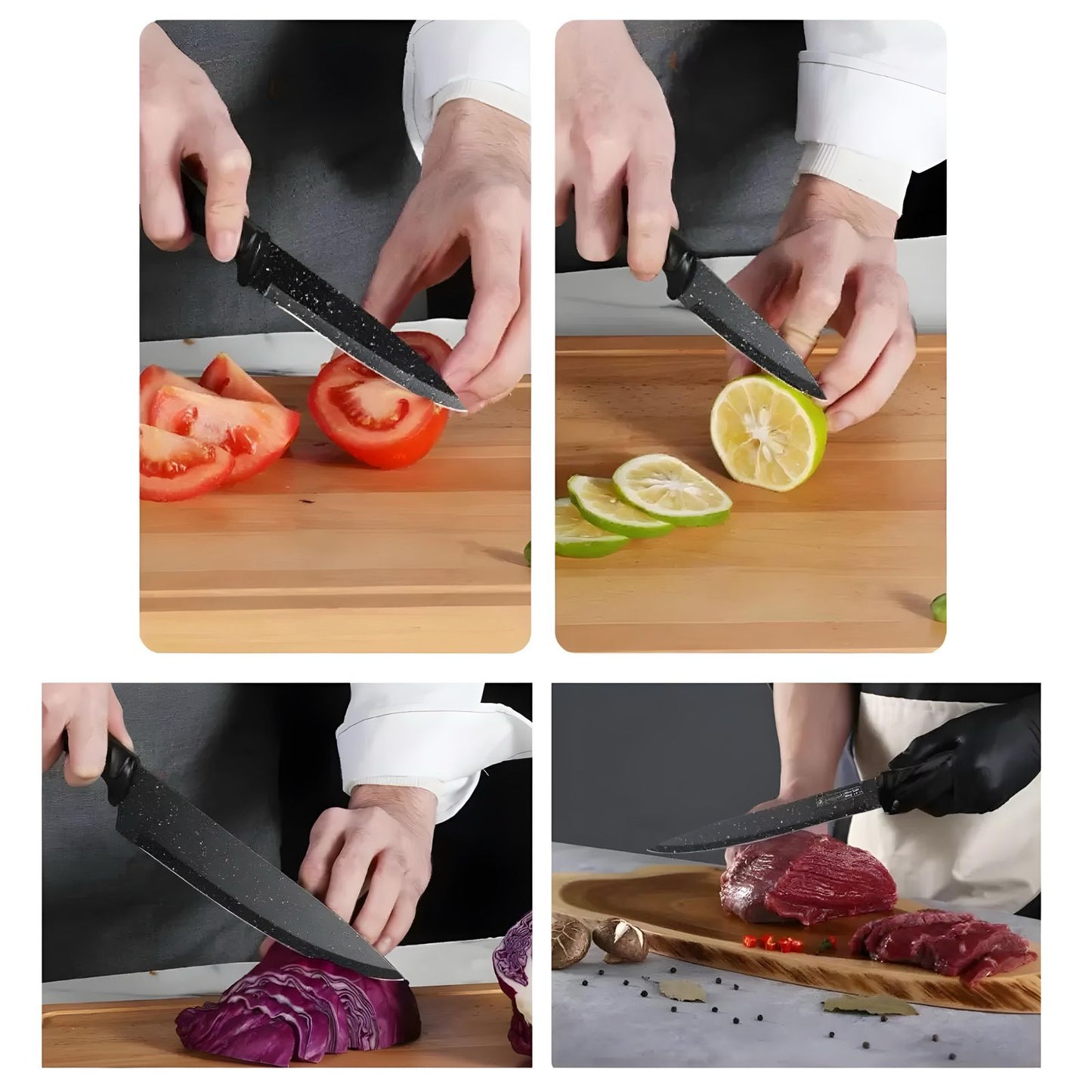 Jogo De Facas Inox 6 Peças Black