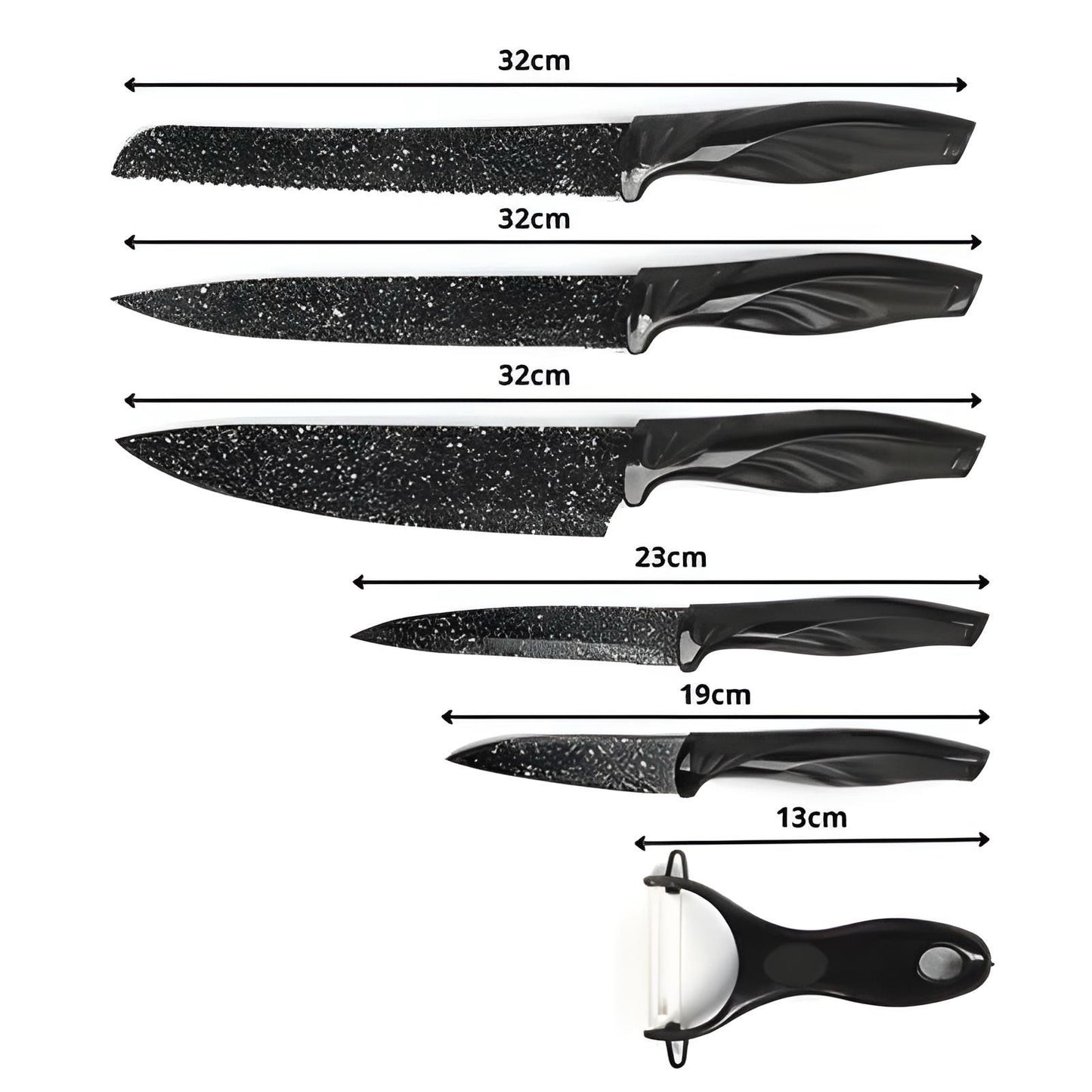 Jogo De Facas Inox 6 Peças Black