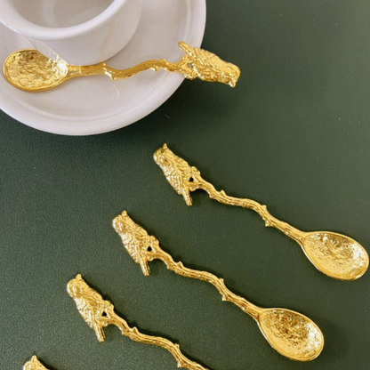 Conjunto de 6 colheres para café dourada