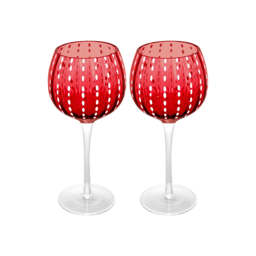 Conjunto 2 Taças para Vinho de Vidro Orquídea
