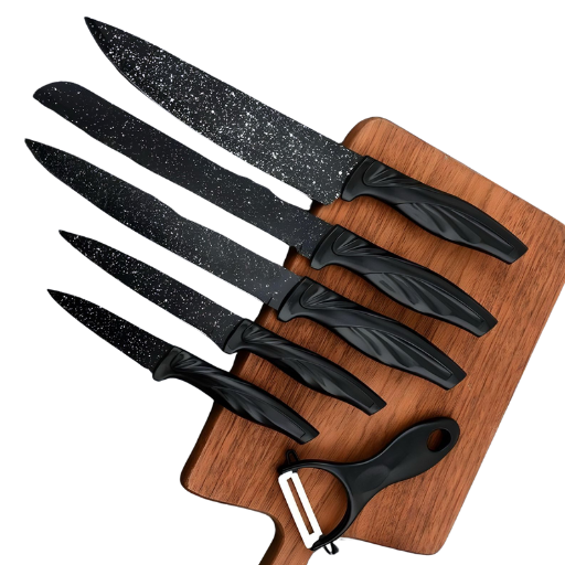 Jogo De Facas Inox 6 Peças Black