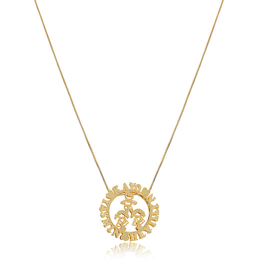 Colar Personalizado Mandala Com Filhos Juntos e Nomes