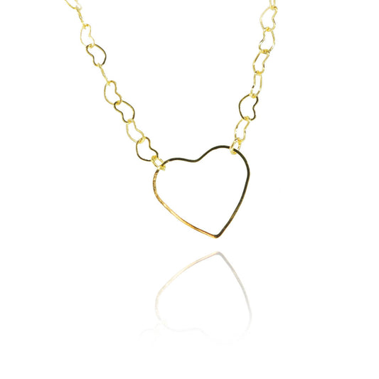 Pulseira de Corrente de Corações