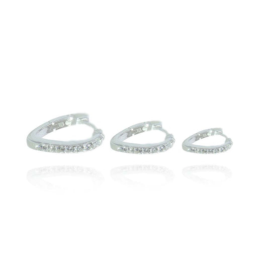 Trio de Argolinha Triângulo com Zircônia