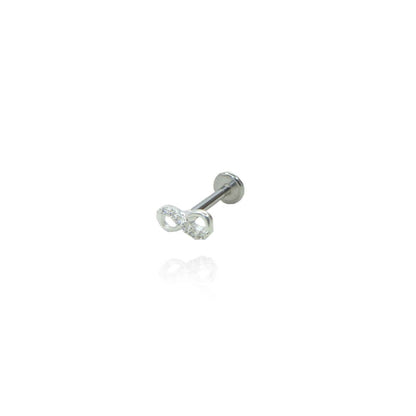 Piercing Símbolo do Infinito com Mini Zircônia em Prata 925 (PI0012)