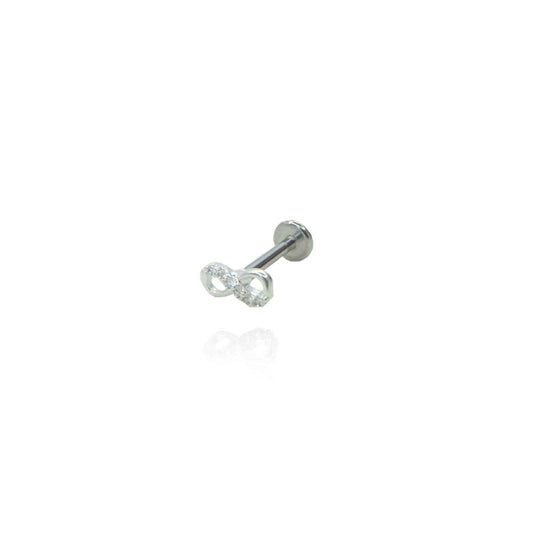 Piercing Símbolo do Infinito com Mini Zircônia em Prata 925 (PI0012)