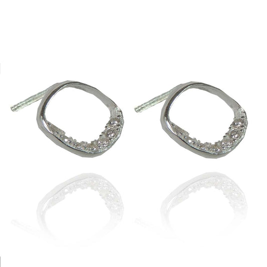 Brinco Losango com Metade de Zircônia