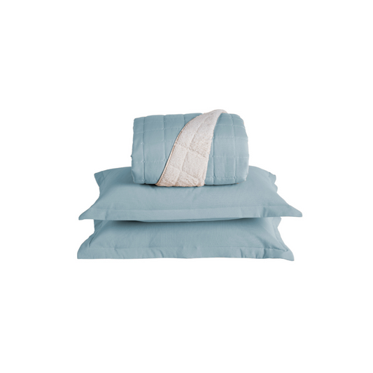 Kit Cobre Leito Matelado Dupla Face Sherpa de Carneiro 3 Peças Casal