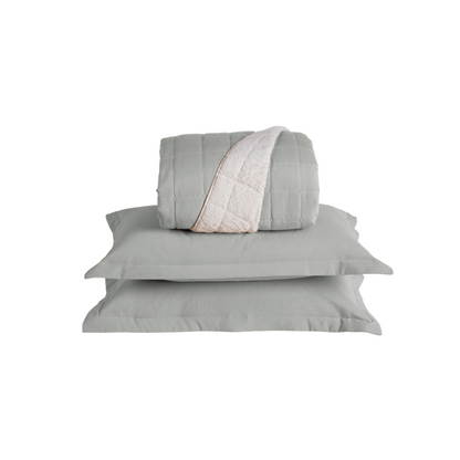 Kit Cobre Leito Matelado Dupla Face Sherpa de Carneiro 3 Peças Queen
