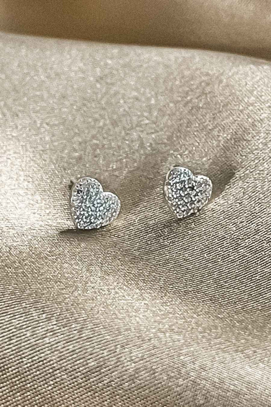 Brinco de Coração com Micro Zircônias em Prata 925 (BR0258)