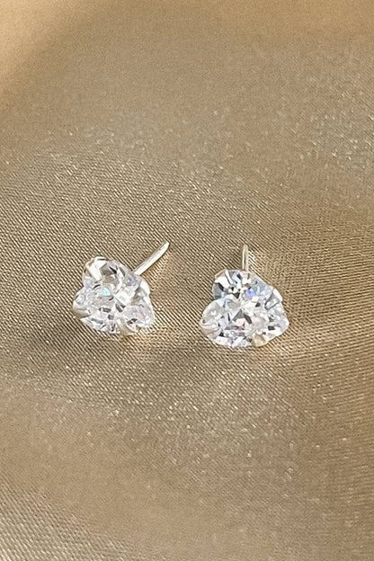 Brinco de Coração Grande com Zircônia em Prata 925 (BR0255)