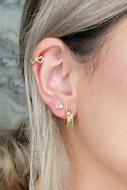 Brinco Argolinha Com Micro Zircônias Coloridas