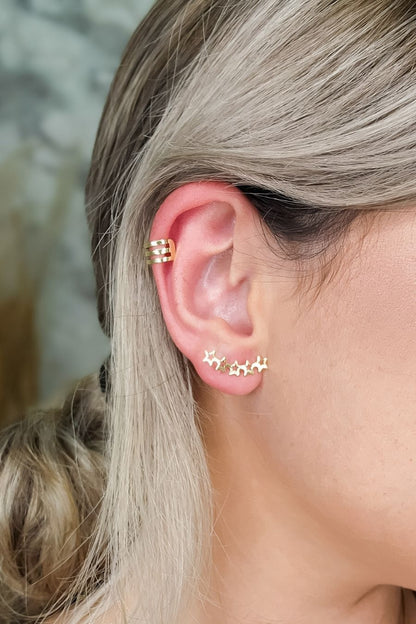 Brinco Ear Cuff Estrelas Pequenas