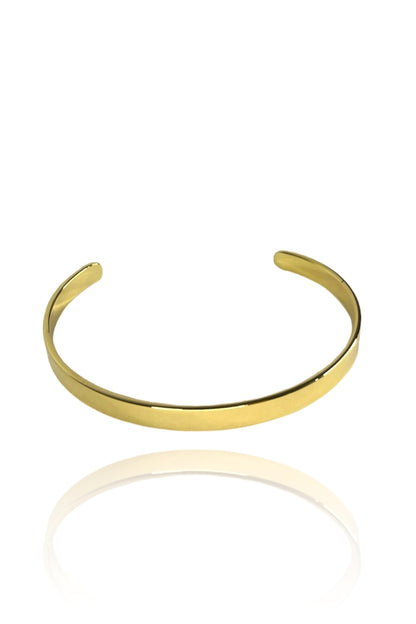 Bracelete Liso Largo Banhado em Ouro 18k (PL0060)