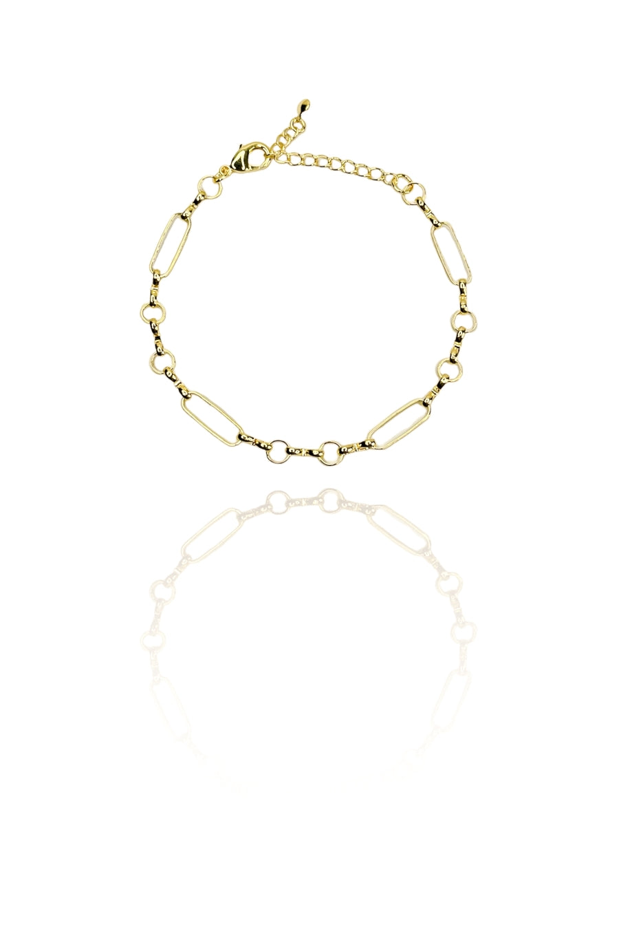 Pulseira Com Elo Ovalado e Elo Em Circulo