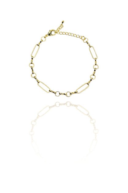 Pulseira Com Elo Ovalado e Elo Em Circulo