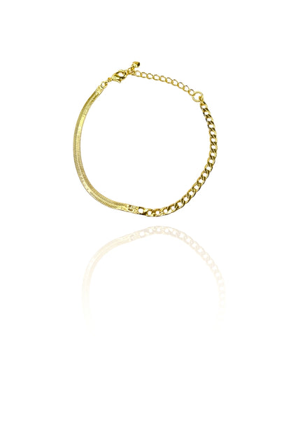 Pulseira Meia Fita Meia Corrente