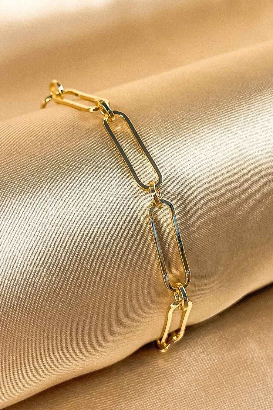 Pulseira de Elos Intercalados Com Círculo
