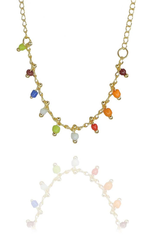Pulseira Infantil de Pedrinhas Coloridas