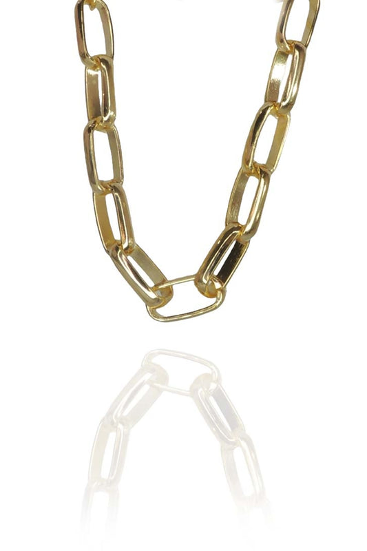 Pulseira de Elos Intercalados Grandes Banhados a Ouro 18k (PL0051)