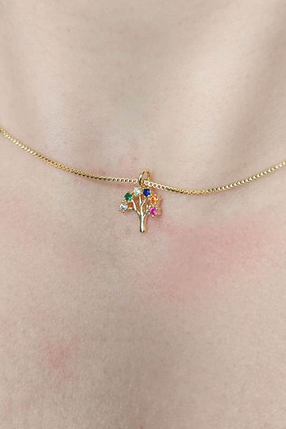 Choker Árvore da Vida Colorida Banhado em Ouro 18k (CK0016)