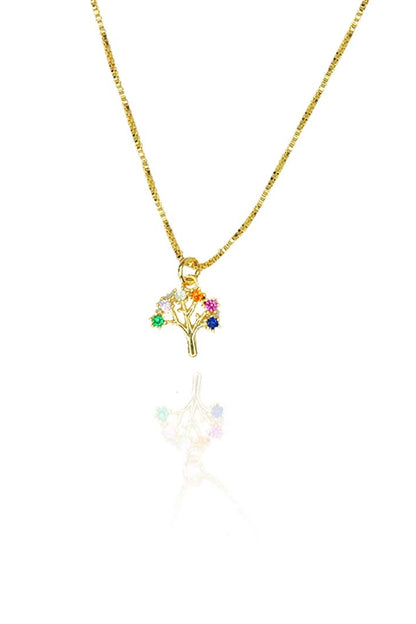Choker Árvore da Vida Colorida Banhado em Ouro 18k (CK0016)