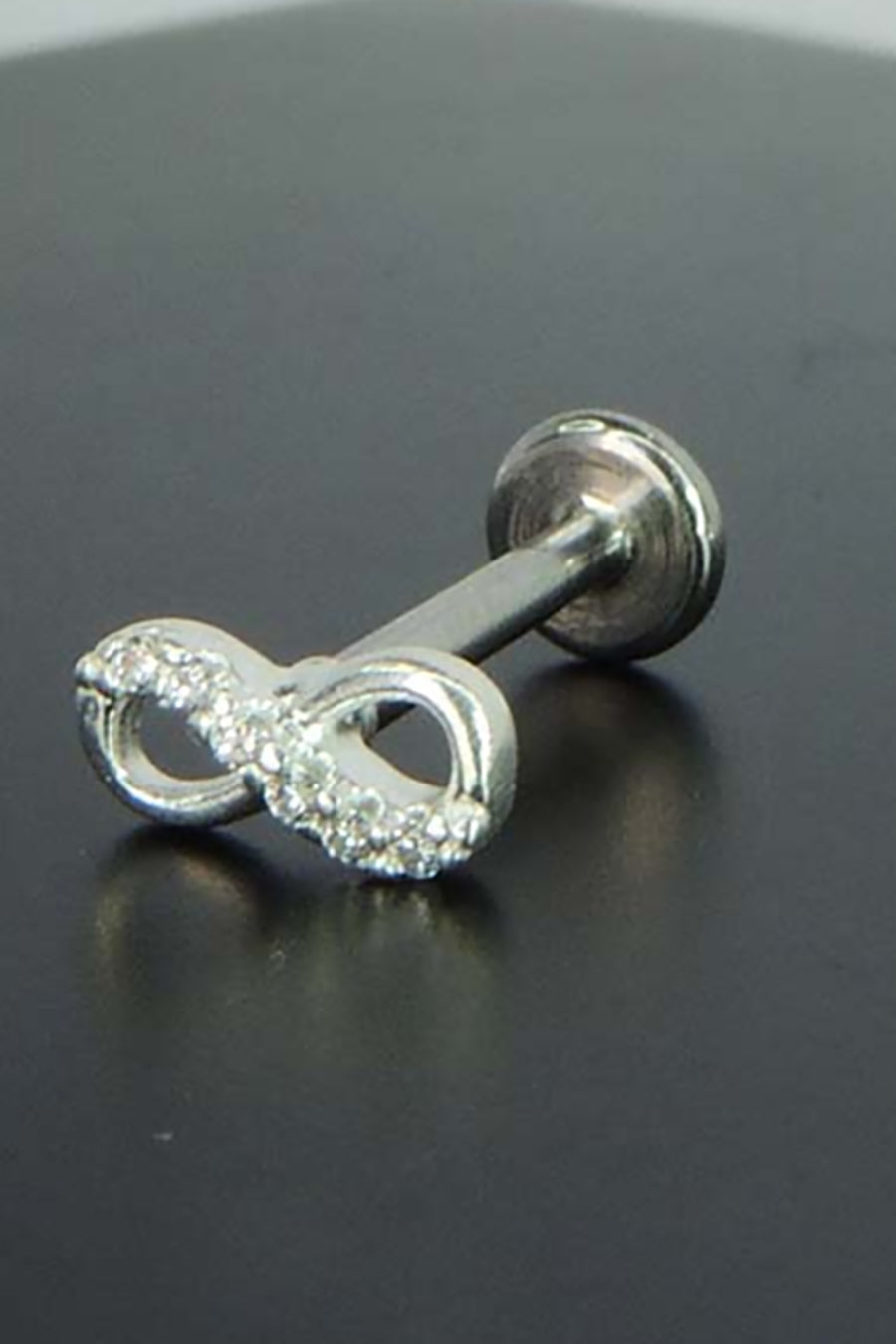 Piercing Símbolo do Infinito com Mini Zircônia em Prata 925 (PI0012)