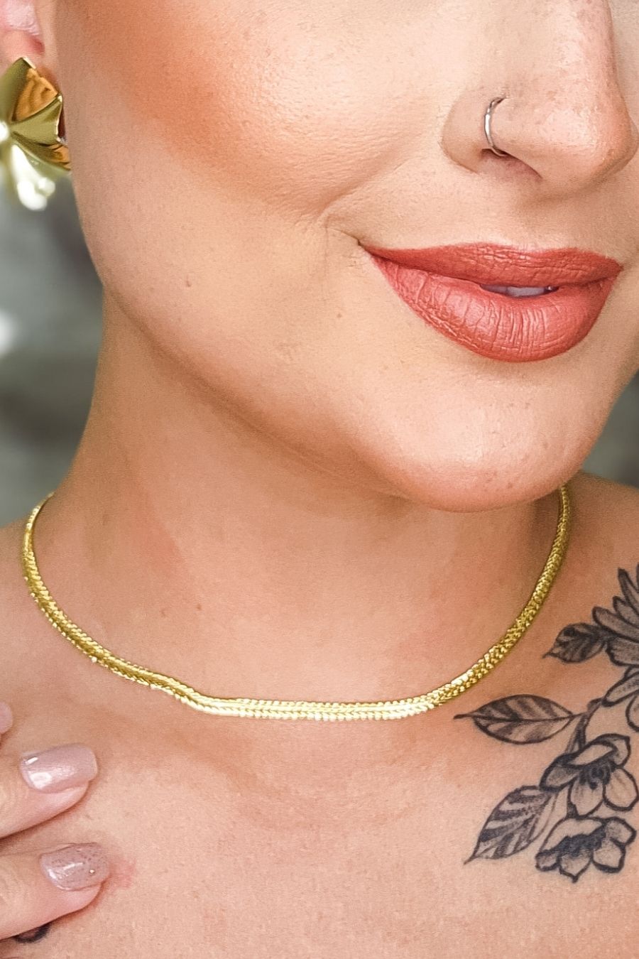 Choker Com Corrente Trabalhada