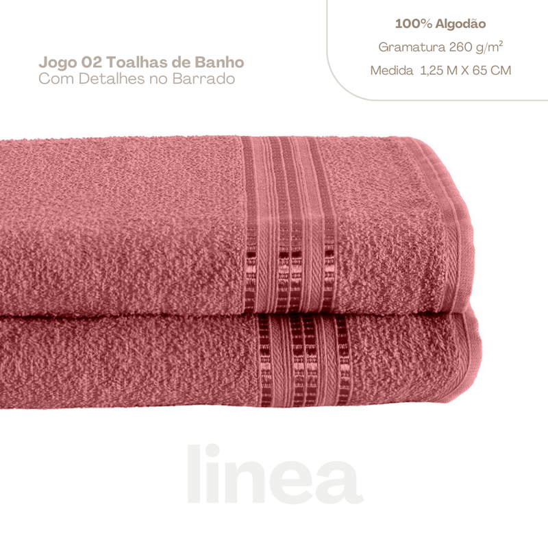 Kit 02 toalhas de banho linea