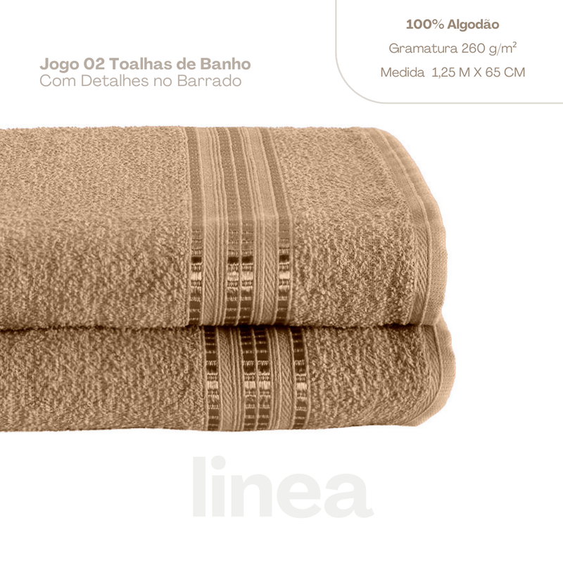 Kit 02 toalhas de banho linea
