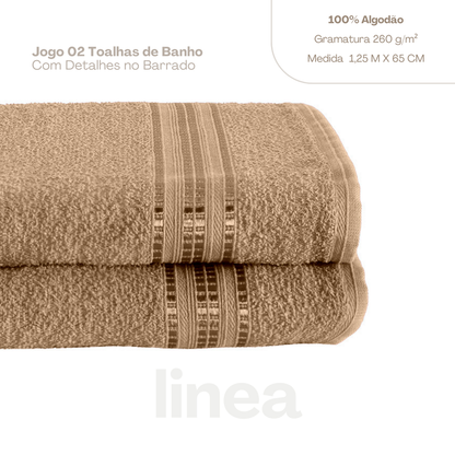 Kit 02 toalhas de banho linea