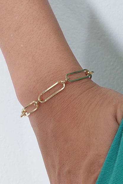 Pulseira de Elos Intercalados Com Círculo