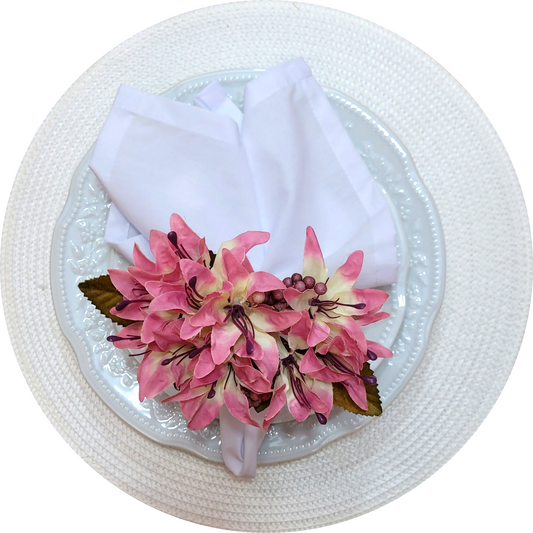 Kit 4 Porta Guardanapos Flor Lírios