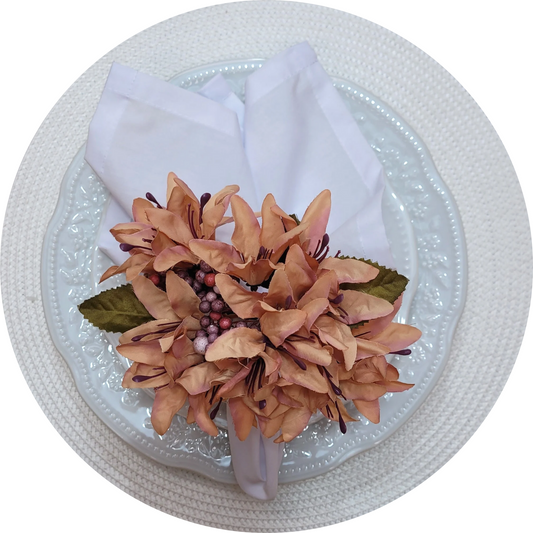 Kit 4 Porta Guardanapos Flor Lírios