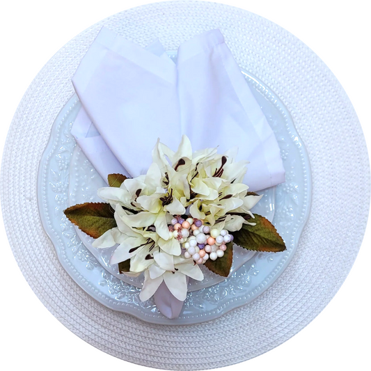 Kit 4 Porta Guardanapos Flor Lírios