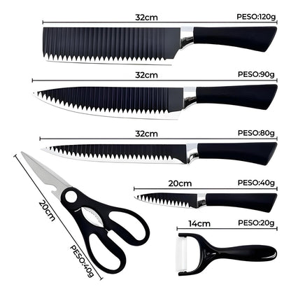 Jogo De Facas Inox 6 Peças