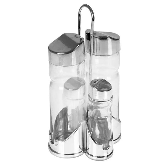 Galheteiro de vidro com suporte 5 Peças